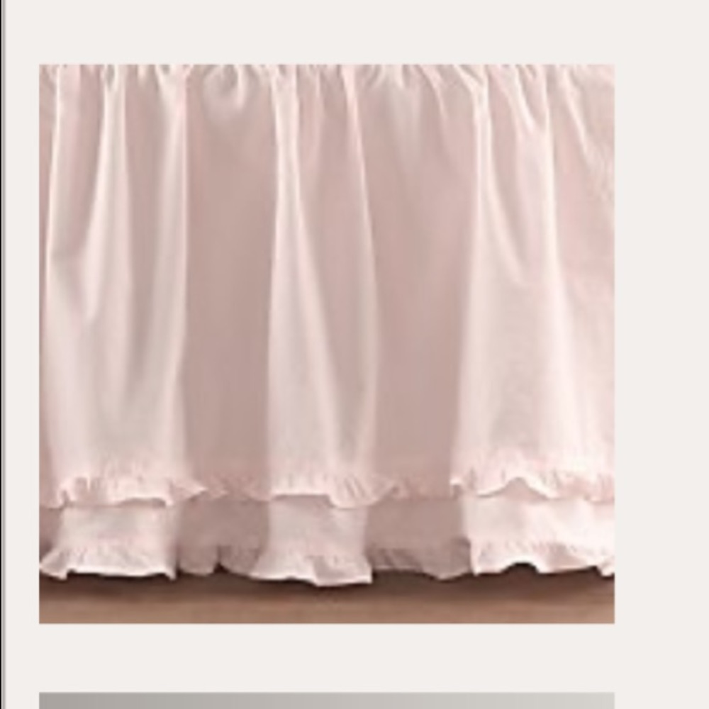 Restoration Hardware Pink Ruffled Bed Skirt
